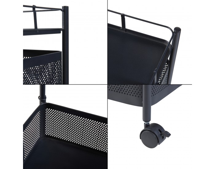 Sunndal количка с 4 нива 79.5x27x27cm черна []