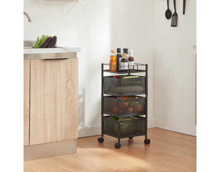 Sunndal количка с 3 нива 64.5x27x27cm Черна []