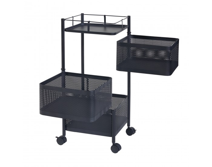 Sunndal количка с 3 нива 64.5x27x27cm Черна []