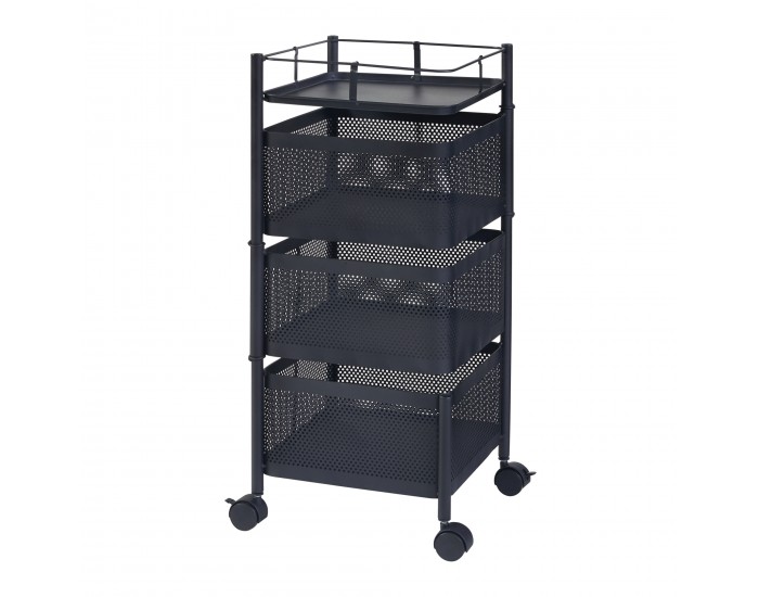 Sunndal количка с 3 нива 64.5x27x27cm Черна []