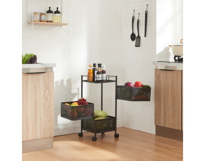 Sunndal количка с 3 нива 64.5x27x27cm Черна []