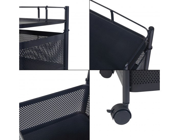 Sunndal количка с 3 нива 64.5x27x27cm Черна []