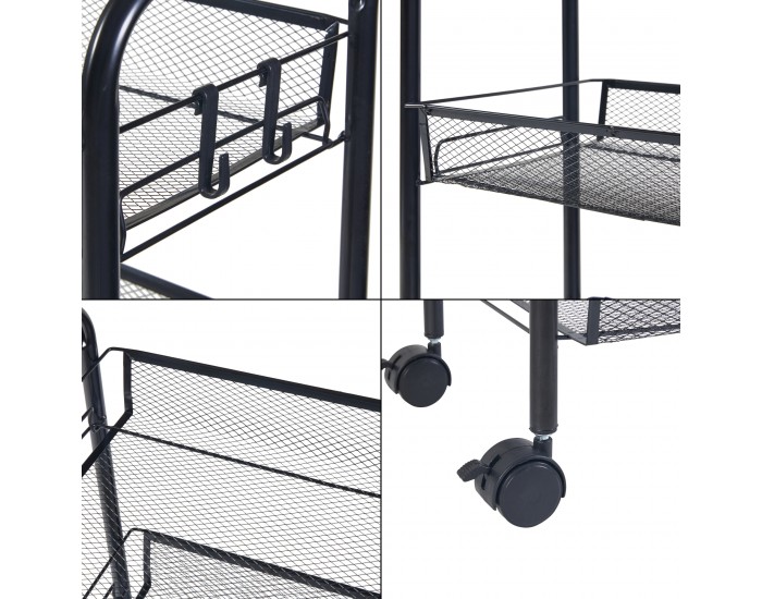 Tromsø количка с 5 нива 103x44x26cm черна []