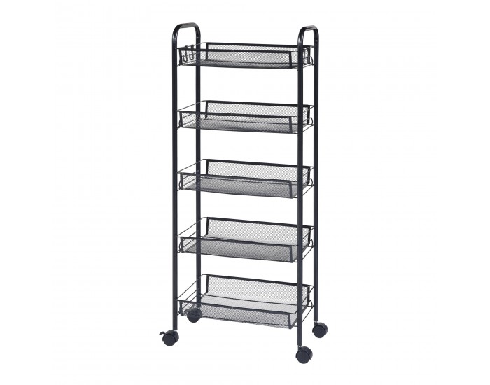 Tromsø количка с 5 нива 103x44x26cm черна []