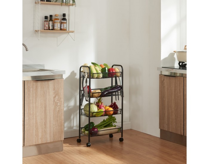 Tromsø количка с 4 нива 83x44x26cm Черна []