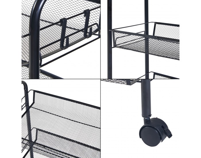 Tromsø количка с 4 нива 83x44x26cm Черна []