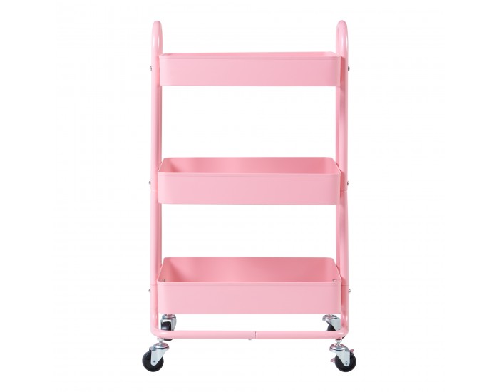 Кухненска количка Pyhäntä с 3 нива, розова []