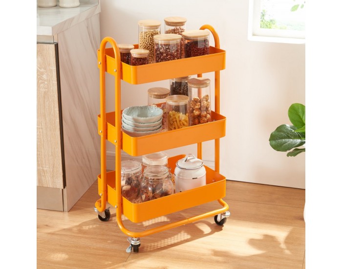 Pyhäntä кухненска количка с 3 нива Orange []