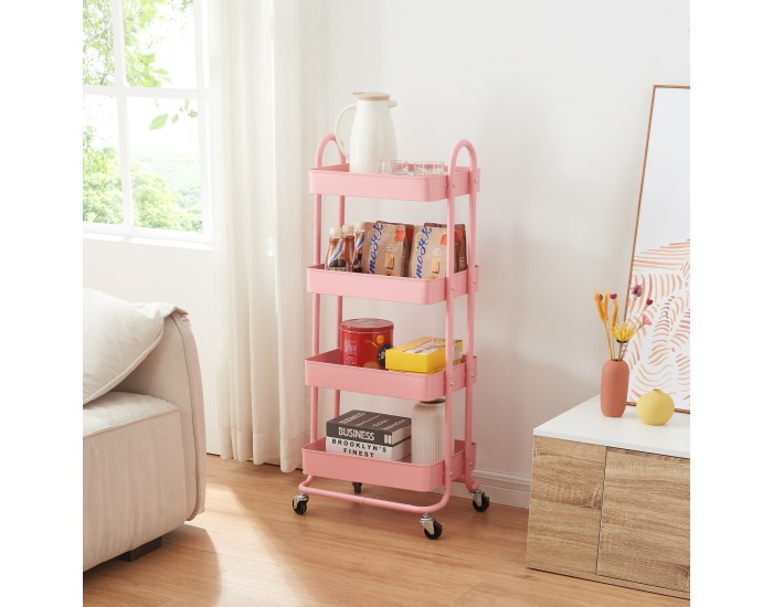 Pyhäntä кухненска количка с 4 нива розова []