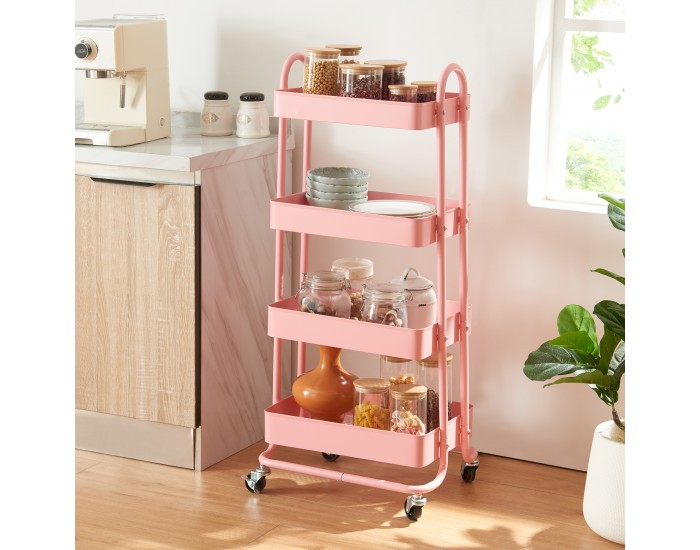 Pyhäntä кухненска количка с 4 нива розова []