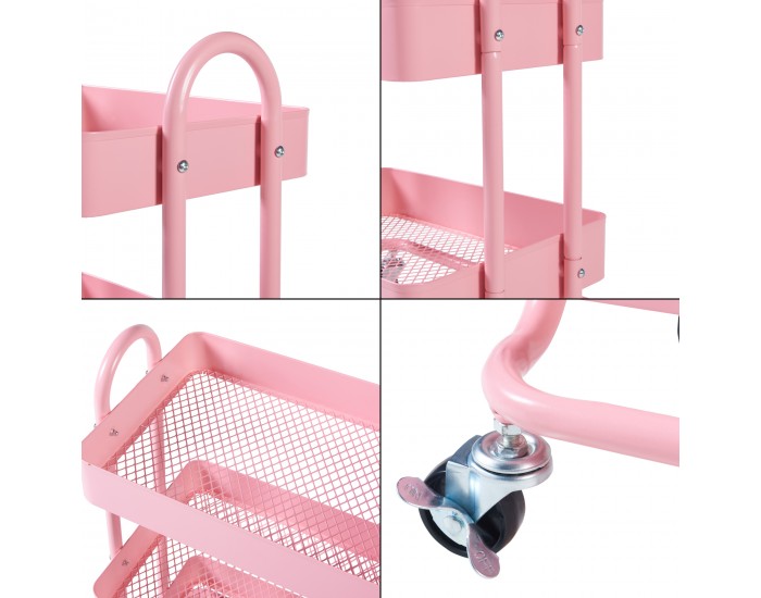 Pyhäntä кухненска количка с 4 нива розова []