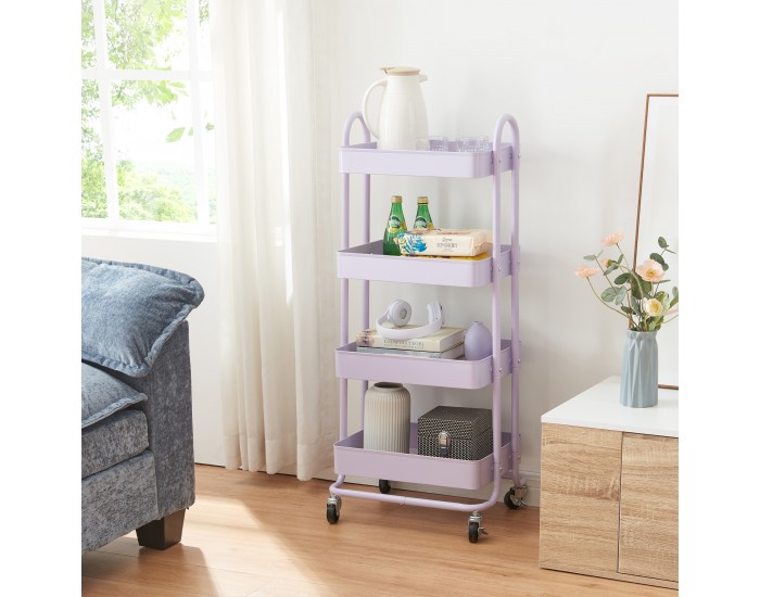 Кухненска количка Pyhäntä с 4 нива, лилава []