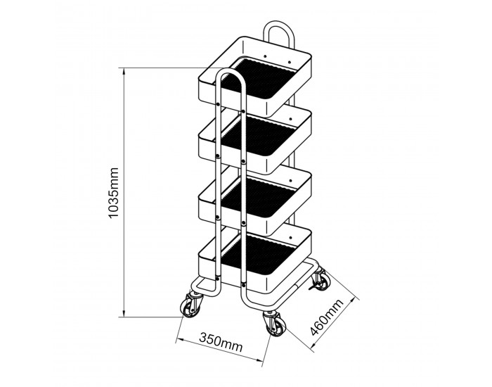 Кухненска количка Pyhäntä с 4 нива, зелена мента []