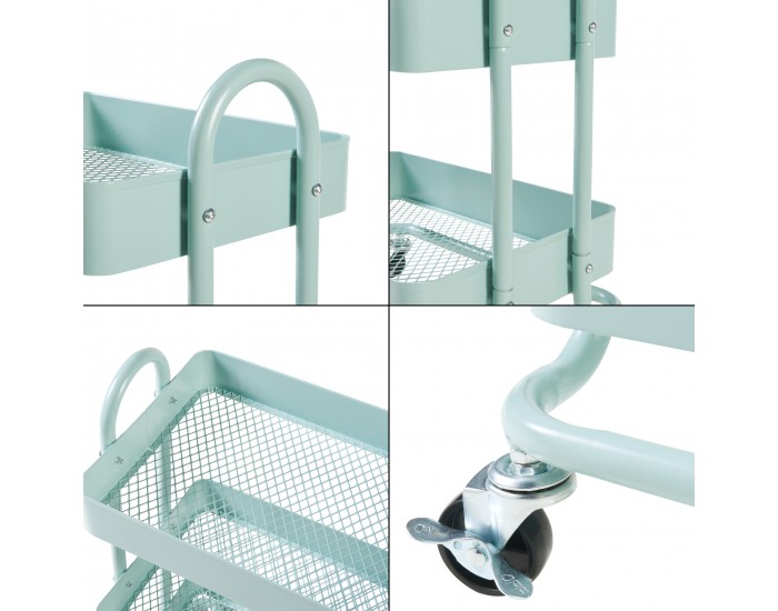 Кухненска количка Pyhäntä с 4 нива, зелена мента []