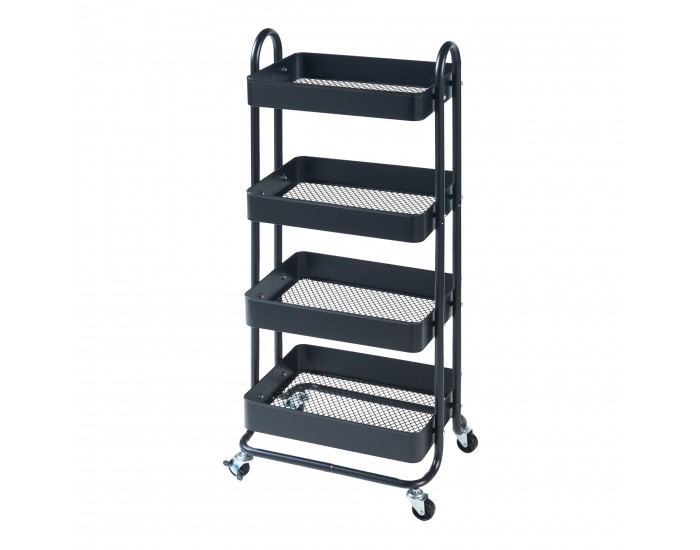 Кухненска количка Pyhäntä с 4 нива, черна []