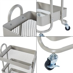 Кухненска количка Pyhäntä с 4 нива, цвят камила [] - Кухненски аксесоари