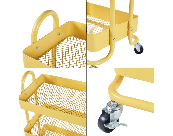 Pyhäntä кухненска количка с 4 нива жълта []