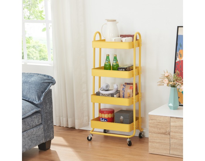 Pyhäntä кухненска количка с 4 нива жълта []