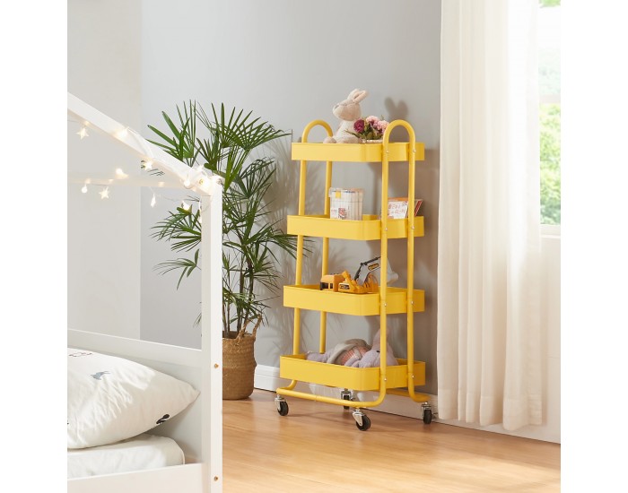 Pyhäntä кухненска количка с 4 нива жълта []