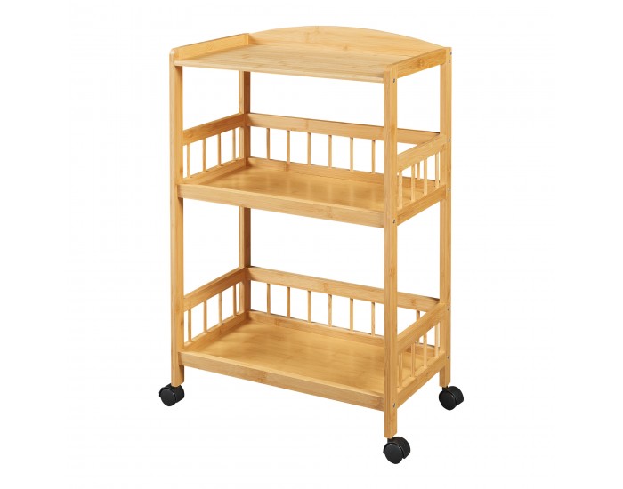 Количка за сервиране Huddinge 80x53x30 см бамбук []