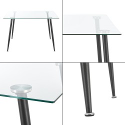 Стъклена маса Hyrynsalmi Black [] - Трапезни маси