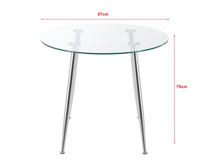 Стъклена маса Humppila 87x75 см цвят хром []