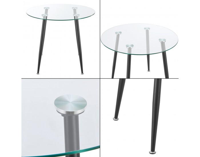 Стъклена маса Humppila 87x75 см черна []