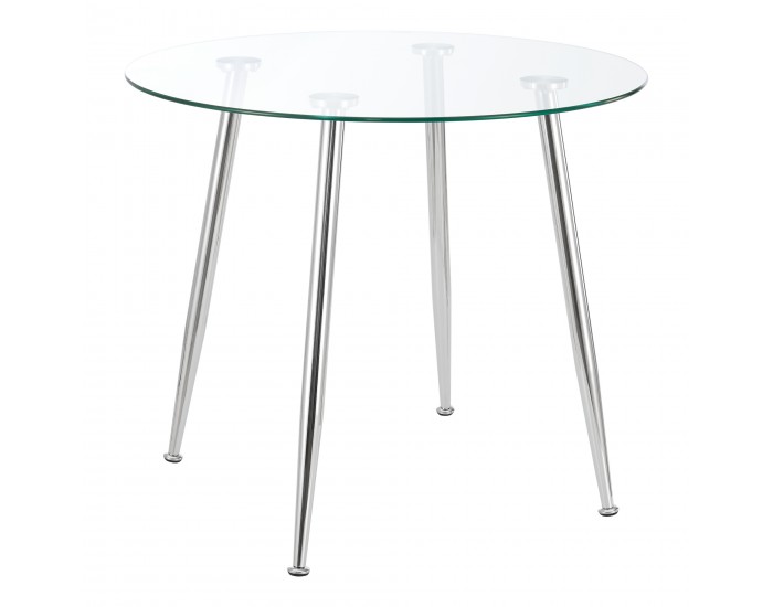 Стъклена маса Humppila 80x75 см цвят хром []