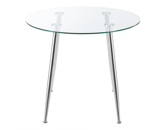 Стъклена маса Humppila 80x75 см цвят хром []