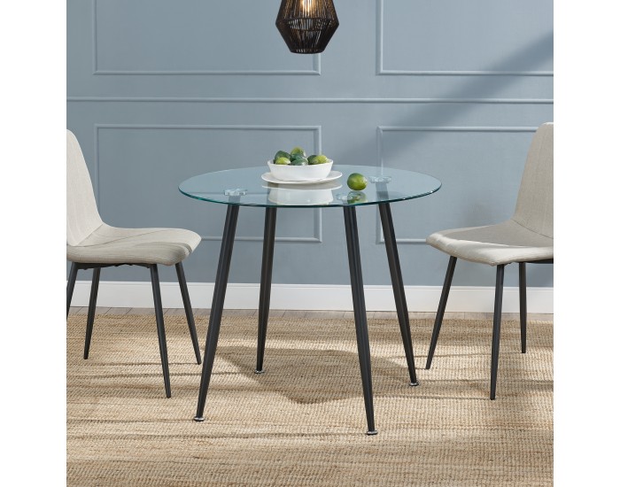 Стъклена маса Humppila 80x75 см черна []