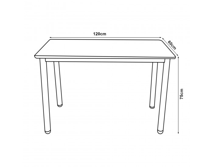 Трапезна маса Tammela за 4 души 120x60 см бяла []