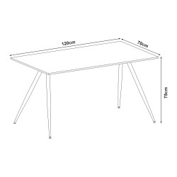 Трапезна маса Fitjar за 4 души 120x70 cm визия на бетон [] - Трапезни маси