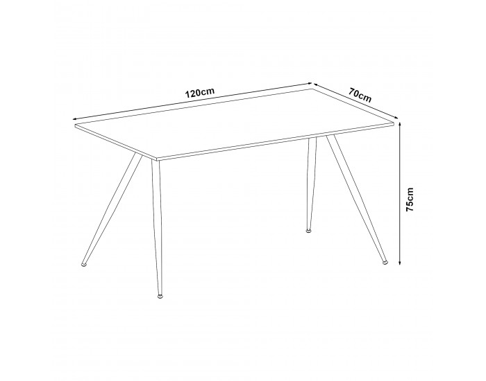 Трапезна маса Fitjar за 4 души 120x70 cm визия на бетон []