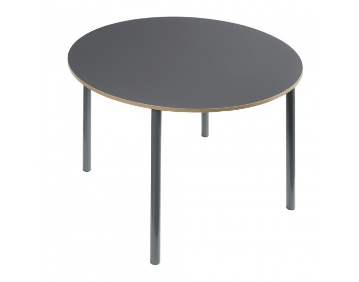 Трапезна маса Lindesberg за 4 души Ø100 см сива []