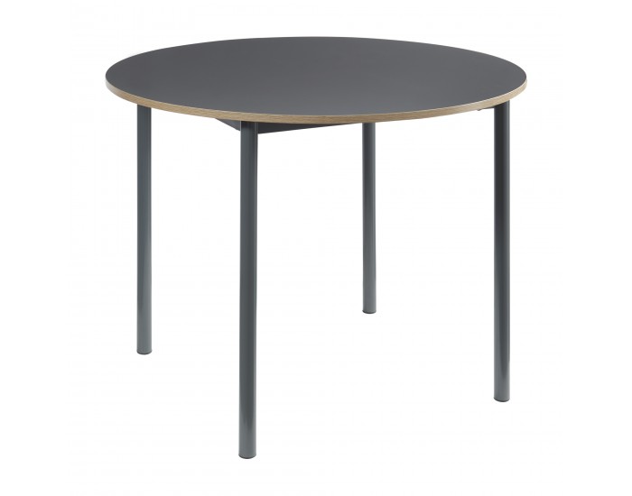 Трапезна маса Lindesberg за 4 души Ø100 см сива []