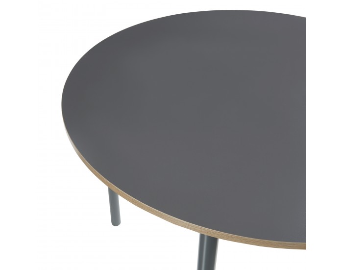 Трапезна маса Lindesberg за 4 души Ø100 см сива []