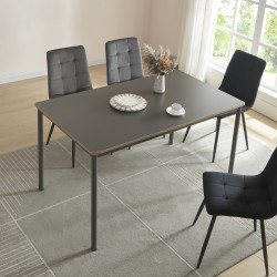 Трапезна маса Lindesberg за 6 души 140x80 см сива [] - Sonata G