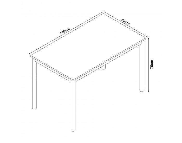 Трапезна маса Lindesberg за 6 души 140x80 см сива []