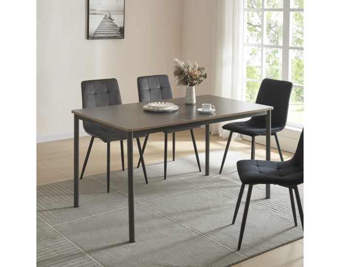 Трапезна маса Lindesberg за 6 души 140x80 см сива []