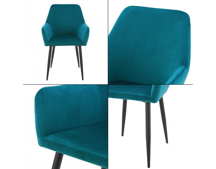 Комплект трапезарни столове Hollola от 2 бр. тюркоаз []