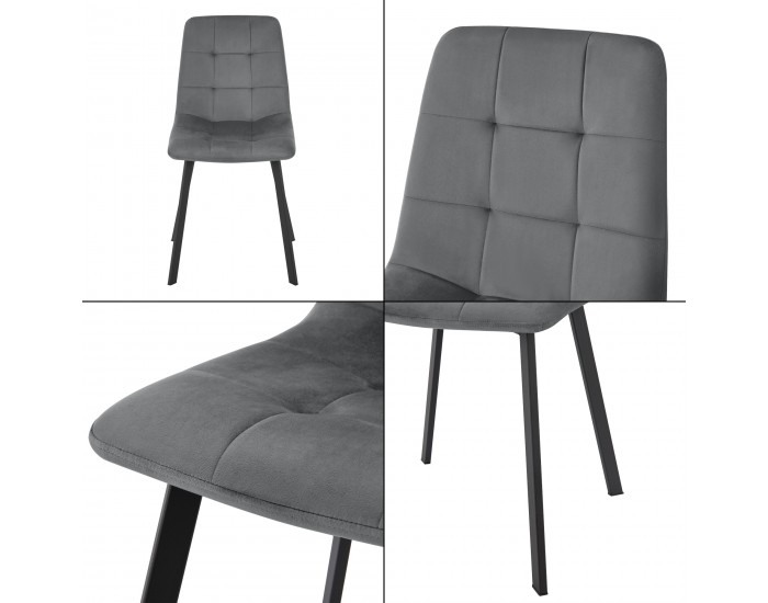 Комплект трапезни столове Lexnitz от 2 бр., тъмносив []