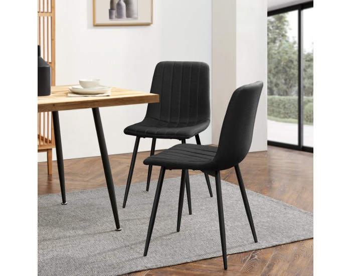 Комплект трапезарни столове Elsern от 2 черни []