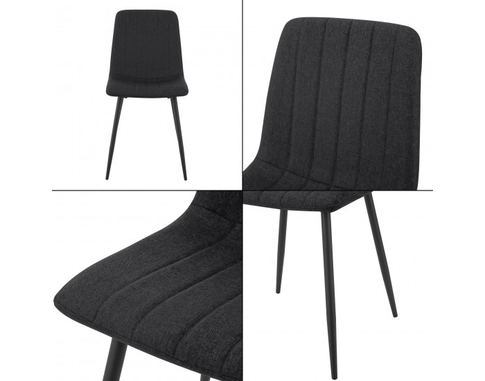 Комплект трапезарни столове Elsern от 2 черни []