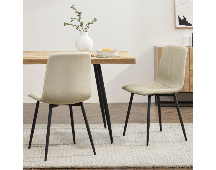 Комплект трапезарни столове Elsern от 2 бежови []