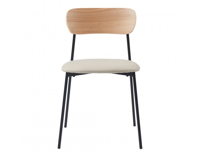 Комплект трапезарни столове Jyväskylä от 2 бр., 78x45x48 см, бежов []