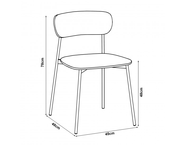 Комплект трапезарни столове Jyväskylä от 2 бр., 78x45x48 см, бежов []