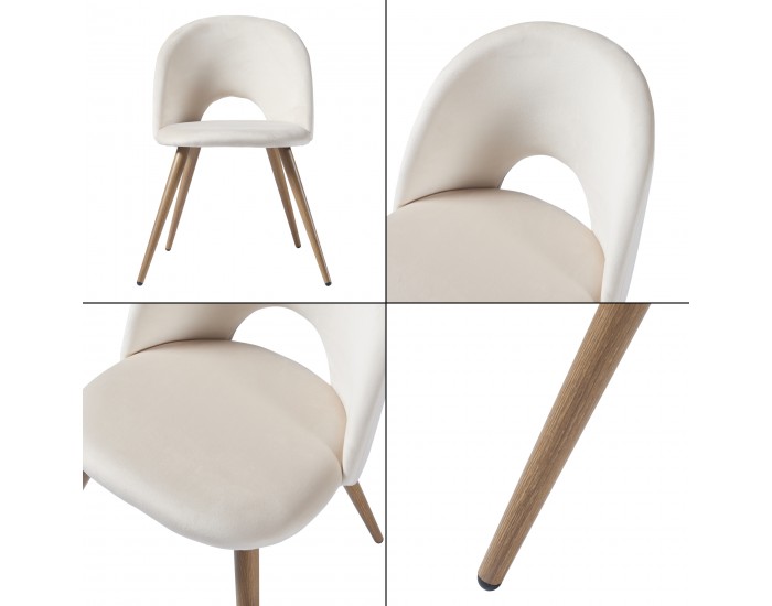 Комплект трапезарни столове Karijoki от 2 бежови []