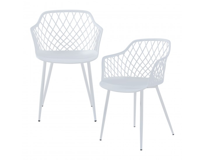 Комплект трапезарни столове Kangasniemi от 2 бели []