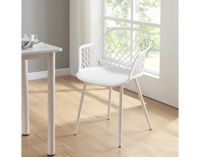 Комплект трапезарни столове Kangasniemi от 2 бели []