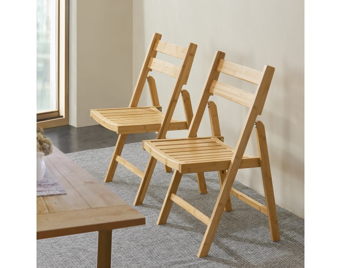 Сгъваем стол Gran от бамбук в комплект от 2 []